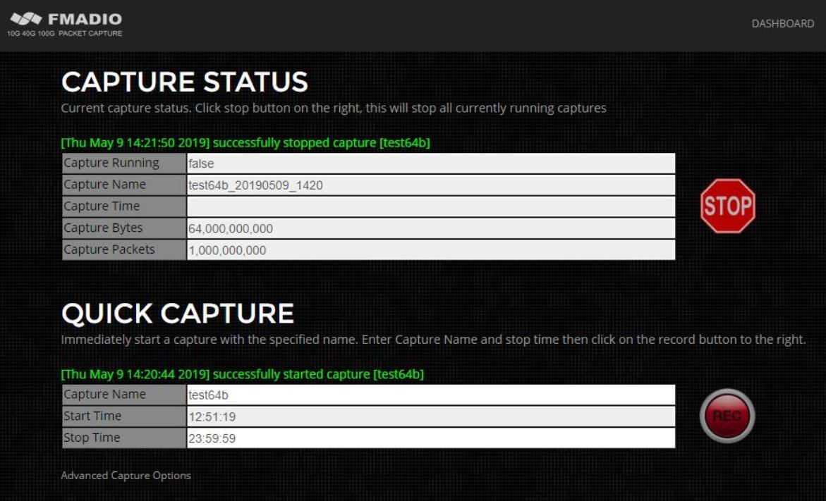 100G 64B spirnet fmad capture capinfos