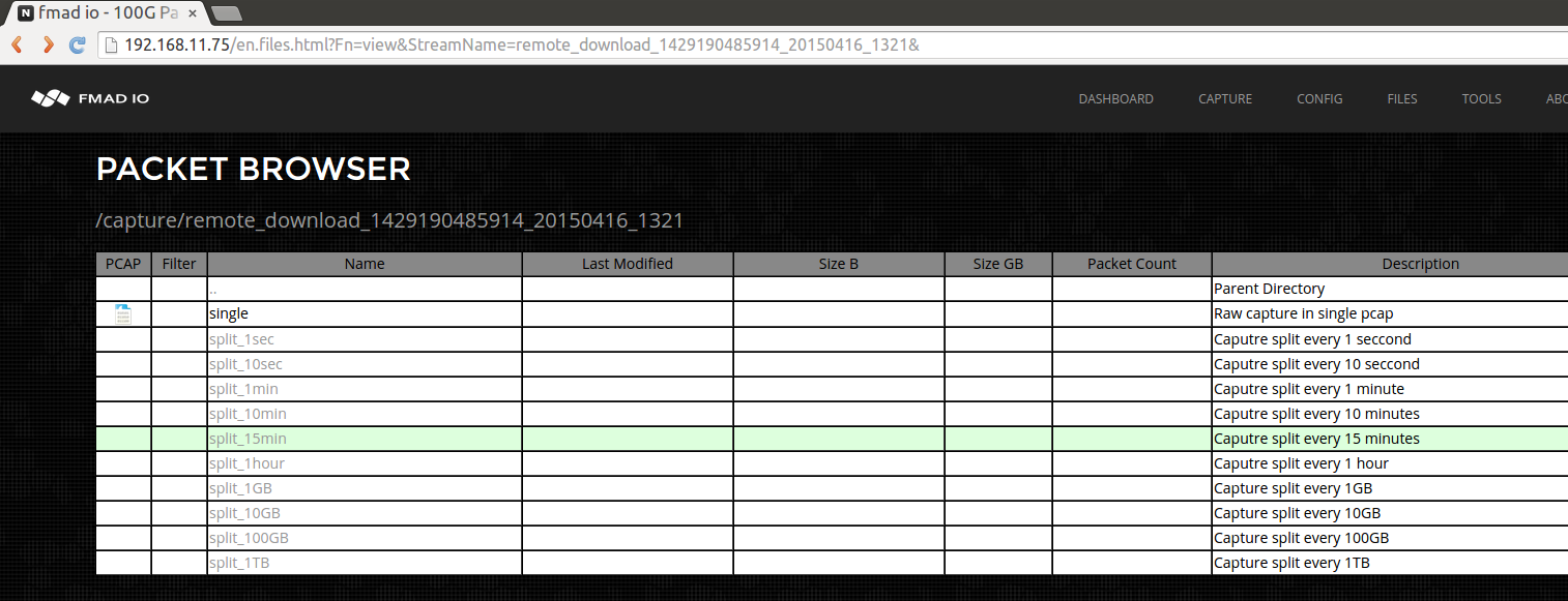 fmadio10 default pcap split