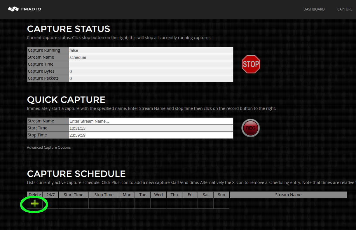 10g packet capture scheduling step 1