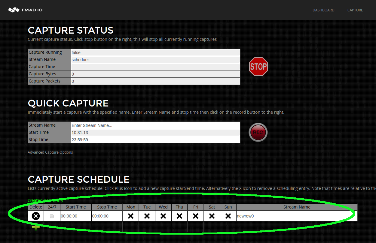 10g packet capture scheduling step 1