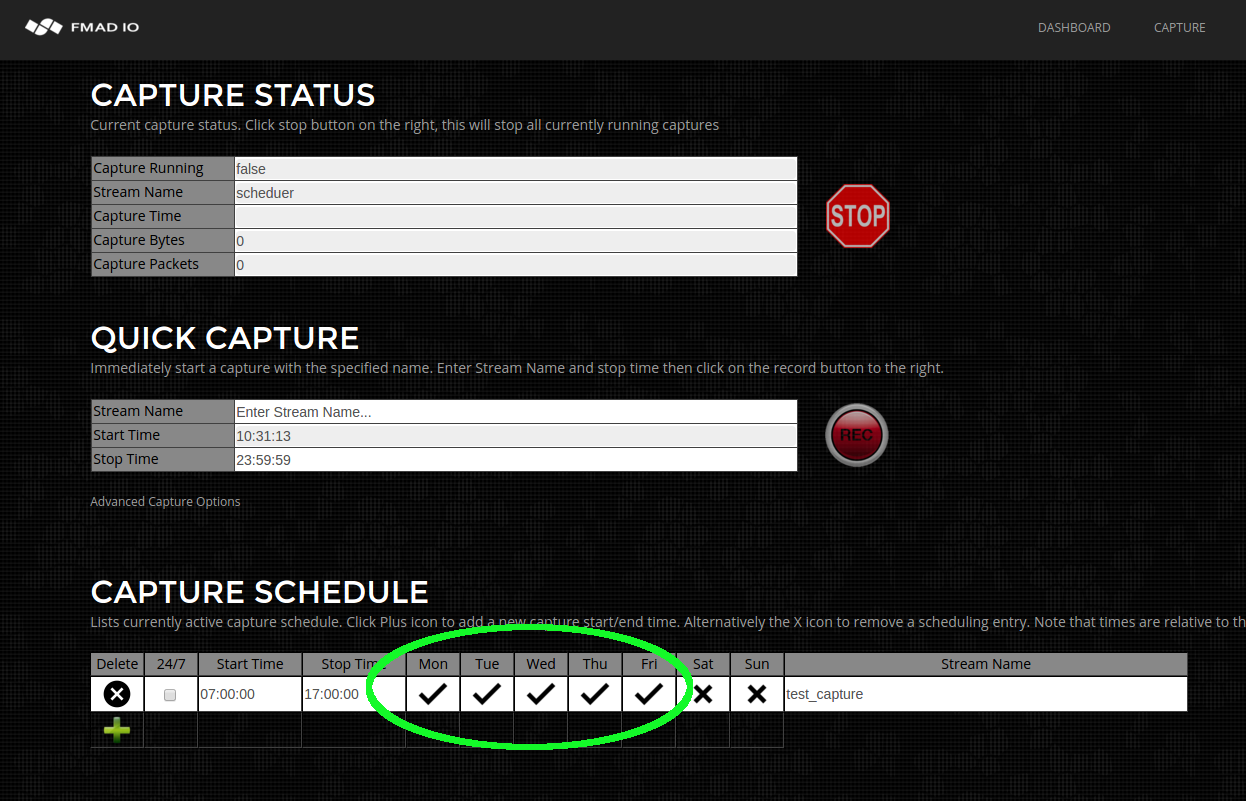 10g packet capture scheduling step 1