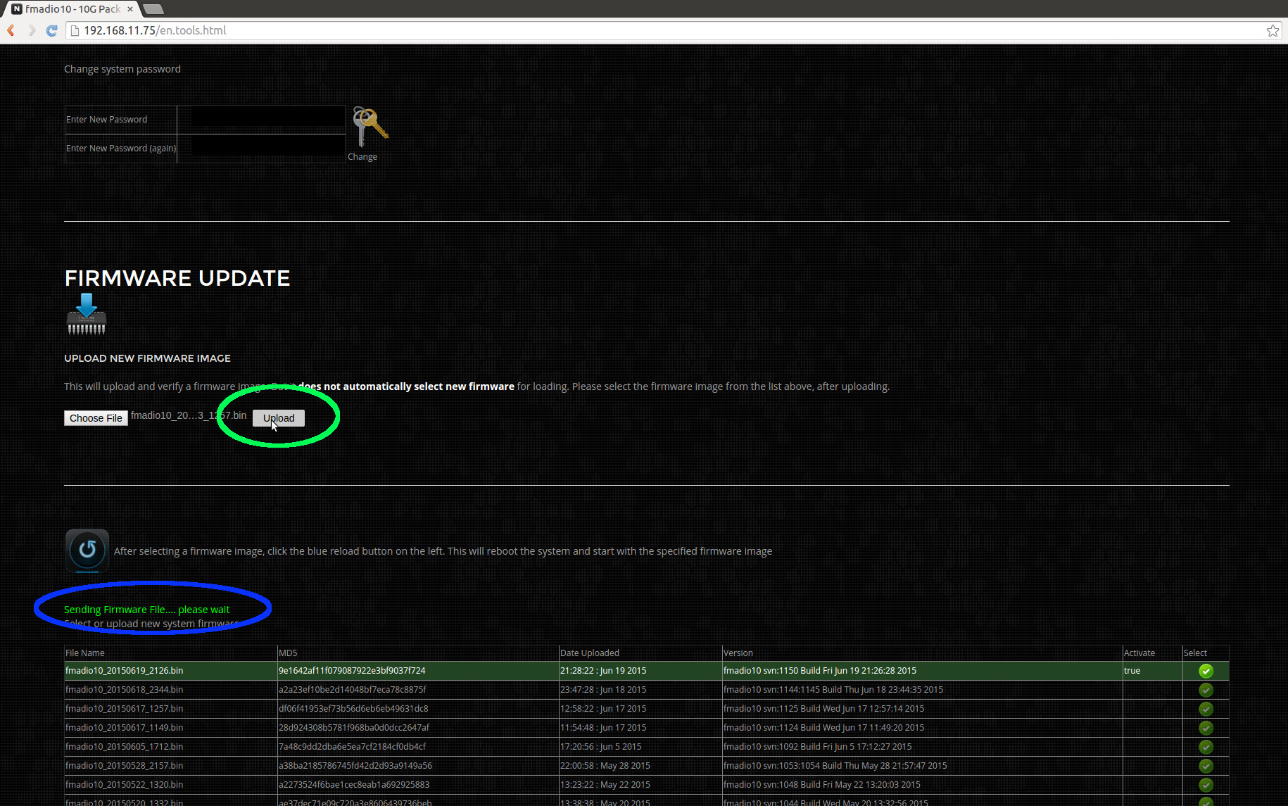 10g packet capture firmware update upload