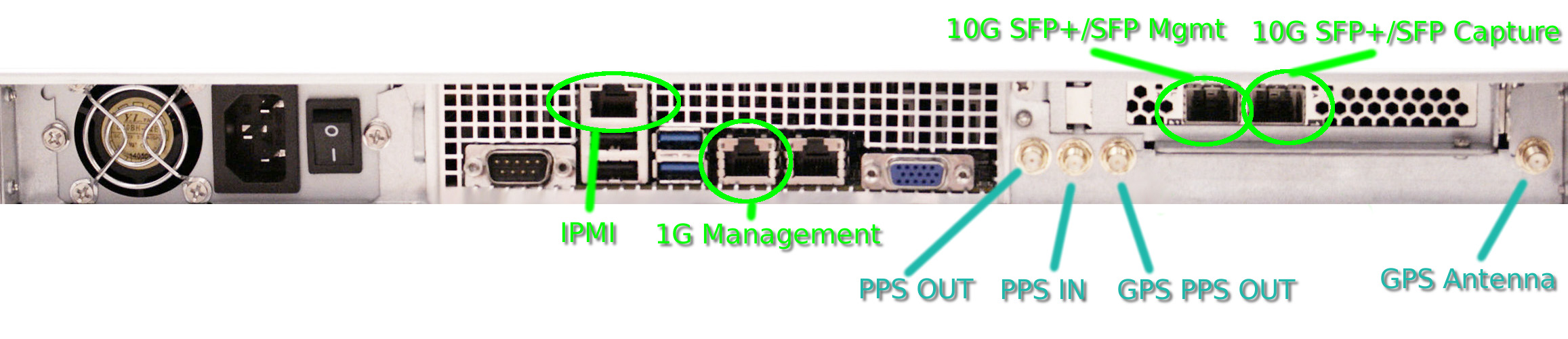 10g packet capture rear port interfaces