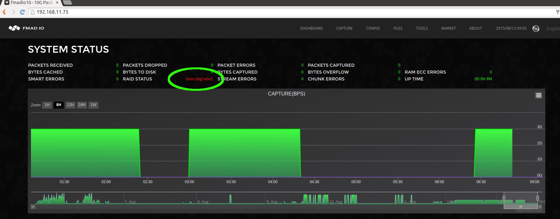 10g packet capture raid5 rebuilding